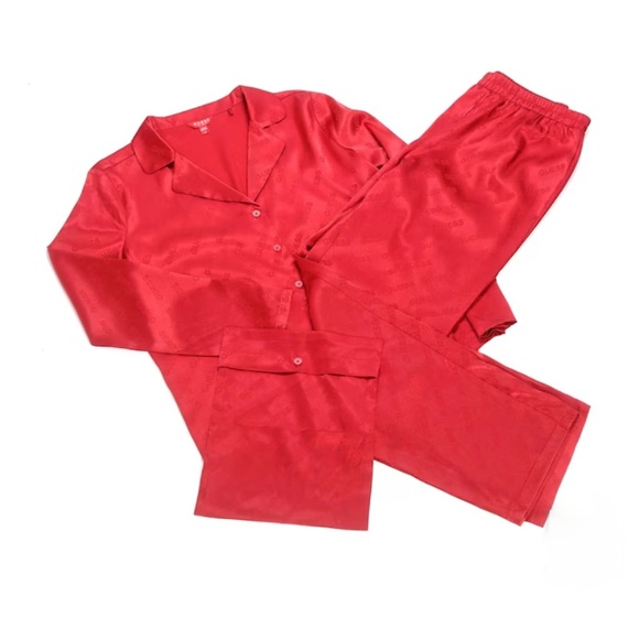 Guess Other - "GUESS" "Cherie" Satiny Pajama Set - Long Sleeves & Pants
